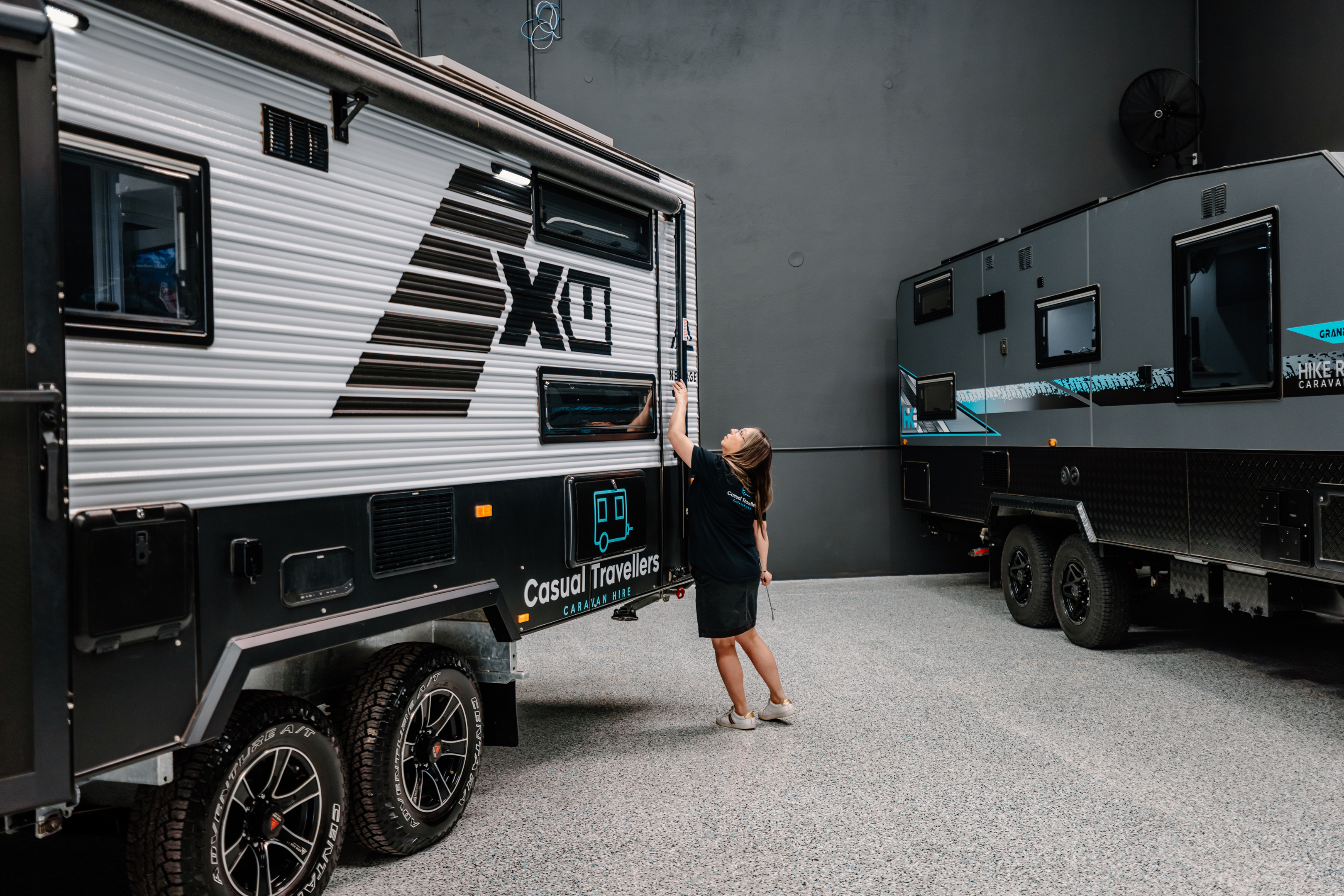 Toy hauler caravan hire perfect for bike touring