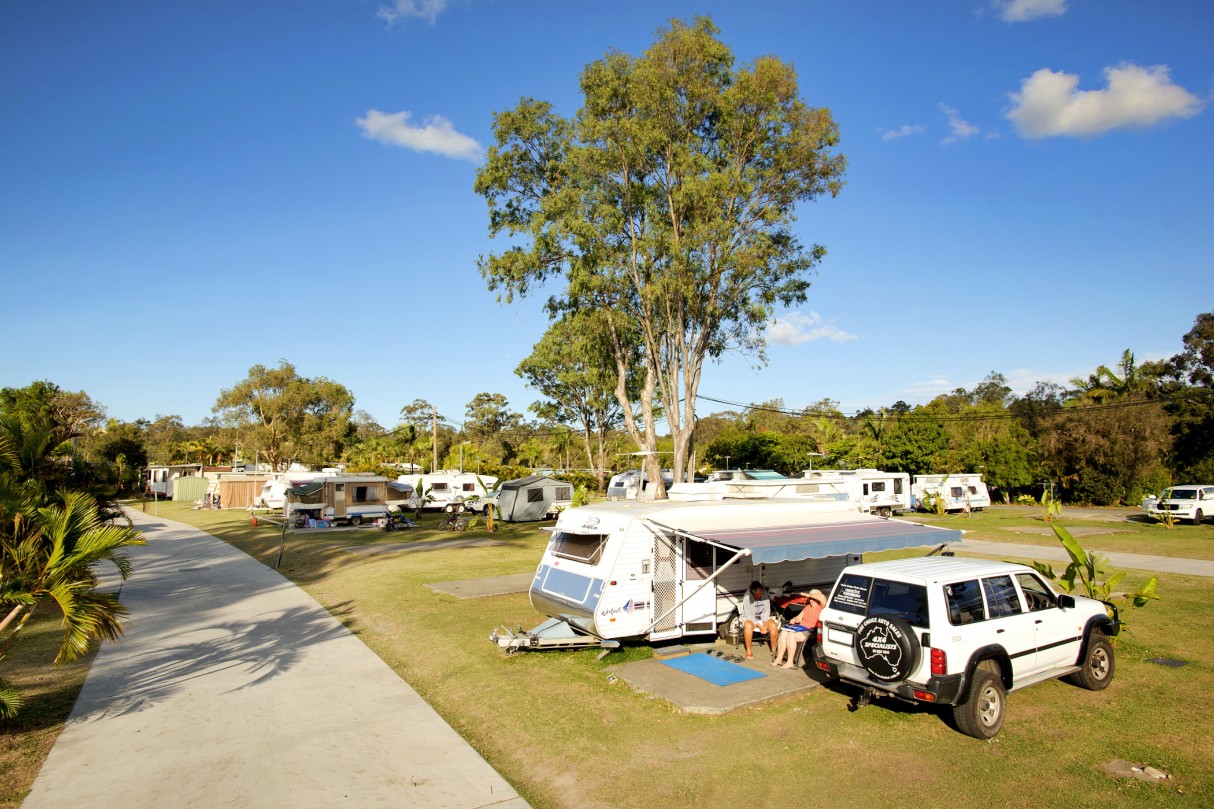 Spacious caravan site at BIG4 Gold Coast Holiday Park with family amenities